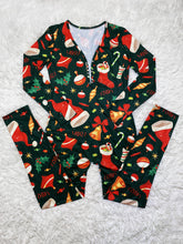 Load image into Gallery viewer, F5205 Casual Christmas Printed Long-Sleeved Trousers Home Jumpsuit