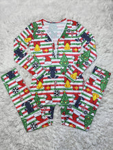 Load image into Gallery viewer, F5205 Casual Christmas Printed Long-Sleeved Trousers Home Jumpsuit