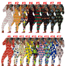 Load image into Gallery viewer, F5204 Amazon Hot Sale Cross-Border European and American Women's Clothing Casual Pattern Printed Long-Sleeved Trousers Home Jumpsuit