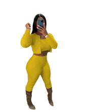 Load image into Gallery viewer, F5025 Solid Color Knitted Sweater Sexy Slim-Fit Cardigan Three-Piece Set