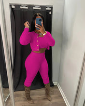 Load image into Gallery viewer, F5025 Solid Color Knitted Sweater Sexy Slim-Fit Cardigan Three-Piece Set