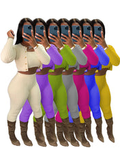 Load image into Gallery viewer, F5025 Solid Color Knitted Sweater Sexy Slim-Fit Cardigan Three-Piece Set