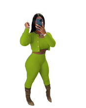 Load image into Gallery viewer, F5025 Solid Color Knitted Sweater Sexy Slim-Fit Cardigan Three-Piece Set