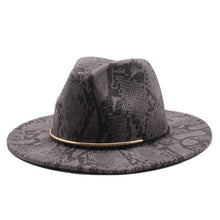 Load image into Gallery viewer, F4033 Men and Women Woolen Hat Felt Cap European and American Style Snake Pattern Retro Outdoor Men Fedora Hat Wholesale(MOQ 10)