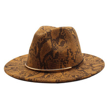 Load image into Gallery viewer, F4033 Men and Women Woolen Hat Felt Cap European and American Style Snake Pattern Retro Outdoor Men Fedora Hat Wholesale(MOQ 10)
