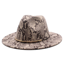 Load image into Gallery viewer, F4033 Men and Women Woolen Hat Felt Cap European and American Style Snake Pattern Retro Outdoor Men Fedora Hat Wholesale(MOQ 10)