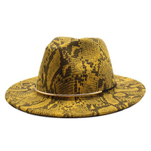 Load image into Gallery viewer, F4033 Men and Women Woolen Hat Felt Cap European and American Style Snake Pattern Retro Outdoor Men Fedora Hat Wholesale(MOQ 10)