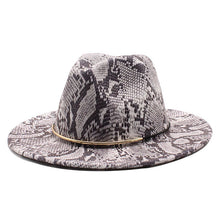 Load image into Gallery viewer, F4033 Men and Women Woolen Hat Felt Cap European and American Style Snake Pattern Retro Outdoor Men Fedora Hat Wholesale(MOQ 10)