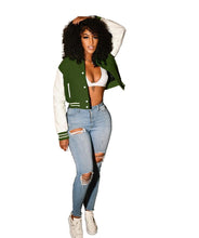 Load image into Gallery viewer, F5045 Button Pressing Baseball Uniform Double-Layer Threaded Jacket