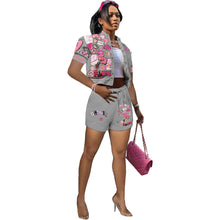 Load image into Gallery viewer, F5041 Casual Printed Baseball Uniform Short Sleeve Suit