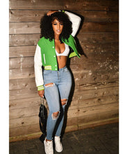 Load image into Gallery viewer, F5045 Button Pressing Baseball Uniform Double-Layer Threaded Jacket