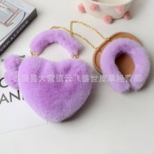 Load image into Gallery viewer, F9005 Exclusive For Matching Imitate Rex Rabbit Fur Love Handbags Plush Hairpin Autumn And Winter Chain Net Red Bag
