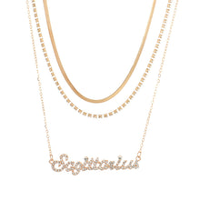 Load image into Gallery viewer, F4027 Popular Ornament Trendy Grace Diamond-Embedded Multi-Layer Necklace Personality Twelve Constellations Necklace(MOQ 10)