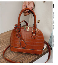 Load image into Gallery viewer, F7008 New Simple Elegant Zipper Shell Bag Shoulder Crossbody Portable Pu Sewing Line Small Square Bag for Women