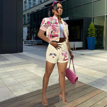 Load image into Gallery viewer, F5041 Casual Printed Baseball Uniform Short Sleeve Suit