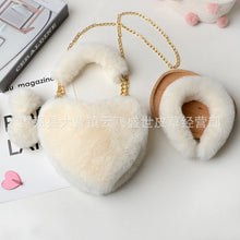 Load image into Gallery viewer, F9005 Exclusive For Matching Imitate Rex Rabbit Fur Love Handbags Plush Hairpin Autumn And Winter Chain Net Red Bag