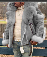 Load image into Gallery viewer, F5200 Material Upgrade Thickened Domestic Wearable Quality Men&#39;s Faux Fur Fur Integrated Big Fur Collar Long Sleeve Coat 6516
