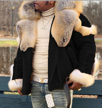 Load image into Gallery viewer, F5200 Material Upgrade Thickened Domestic Wearable Quality Men&#39;s Faux Fur Fur Integrated Big Fur Collar Long Sleeve Coat 6516
