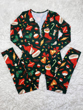Load image into Gallery viewer, F5205 Casual Christmas Printed Long-Sleeved Trousers Home Jumpsuit
