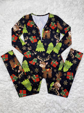 Load image into Gallery viewer, F5205 Casual Christmas Printed Long-Sleeved Trousers Home Jumpsuit
