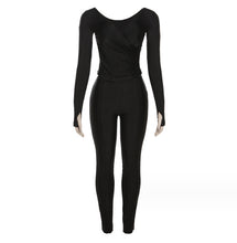 Load image into Gallery viewer, F5206 V-neck top + pants tracksuit
