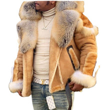 Load image into Gallery viewer, F5200 Material Upgrade Thickened Domestic Wearable Quality Men&#39;s Faux Fur Fur Integrated Big Fur Collar Long Sleeve Coat 6516
