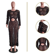 Load image into Gallery viewer, F5024 Handmade Knit Casual Hollow-out Sequin Beach Dress
