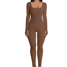 Load image into Gallery viewer, F5030 Women&#39;s Jumpsuits Autumn and Winter New Thread Square Collar Hip Raise Slim Fit Sexy Jumpsuit
