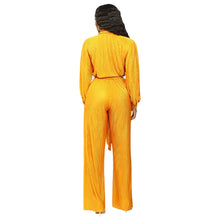 Load image into Gallery viewer, F5204 Long Sleeve Wide Leg Jumpsuit Containing Belt
