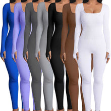 Load image into Gallery viewer, F5030 Women&#39;s Jumpsuits Autumn and Winter New Thread Square Collar Hip Raise Slim Fit Sexy Jumpsuit
