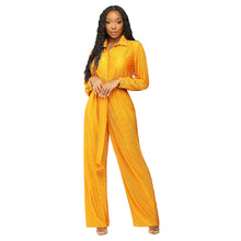 Load image into Gallery viewer, F5204 Long Sleeve Wide Leg Jumpsuit Containing Belt
