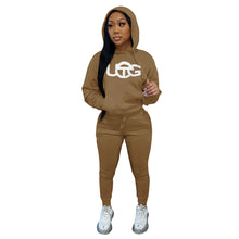 Load image into Gallery viewer, F5034 Embroidered Plush Autumn and Winter Fleece-lined Hooded Sweater Set Women&#39;s Clothing
