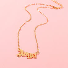Load image into Gallery viewer, F4025 Ornament Fashion Simple Style Letter Angel Necklace Popular Personalized Angel Clavicle Chain(MOQ  10)
