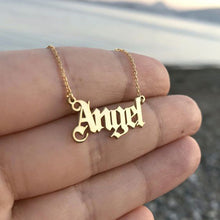 Load image into Gallery viewer, F4025 Ornament Fashion Simple Style Letter Angel Necklace Popular Personalized Angel Clavicle Chain(MOQ  10)
