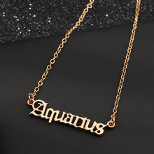 Load image into Gallery viewer, F4026 European and American cross-border jewelry fashion creative twelve constellations necklace retro English letter ornaments(MOQ  10).
