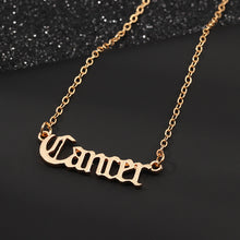 Load image into Gallery viewer, F4026 European and American cross-border jewelry fashion creative twelve constellations necklace retro English letter ornaments(MOQ  10).
