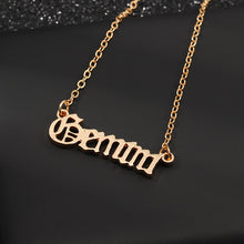 Load image into Gallery viewer, F4026 European and American cross-border jewelry fashion creative twelve constellations necklace retro English letter ornaments(MOQ  10).
