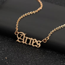 Load image into Gallery viewer, F4026 European and American cross-border jewelry fashion creative twelve constellations necklace retro English letter ornaments(MOQ  10).
