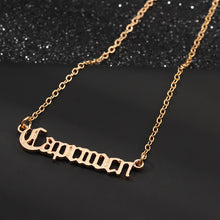 Load image into Gallery viewer, F4026 European and American cross-border jewelry fashion creative twelve constellations necklace retro English letter ornaments(MOQ  10).
