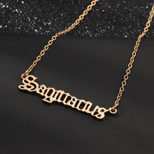 Load image into Gallery viewer, F4026 European and American cross-border jewelry fashion creative twelve constellations necklace retro English letter ornaments(MOQ  10).
