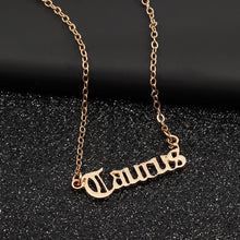 Load image into Gallery viewer, F4026 European and American cross-border jewelry fashion creative twelve constellations necklace retro English letter ornaments(MOQ  10).

