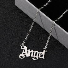 Load image into Gallery viewer, F4025 Ornament Fashion Simple Style Letter Angel Necklace Popular Personalized Angel Clavicle Chain(MOQ  10)
