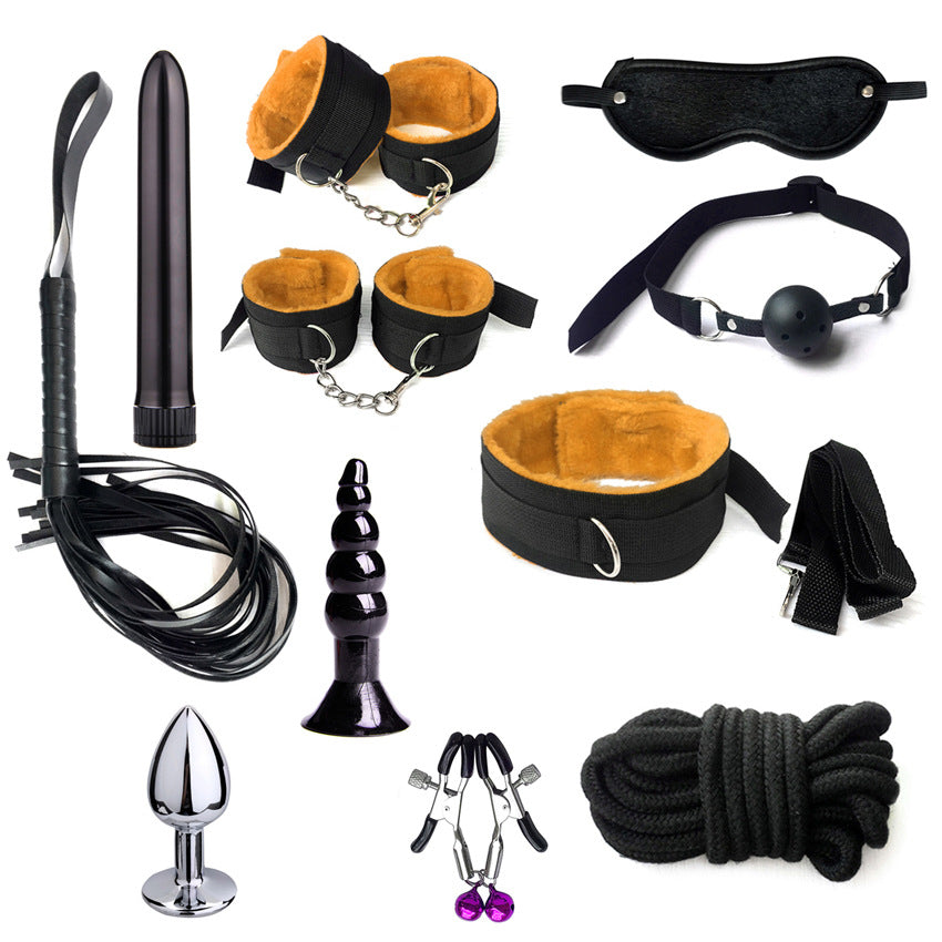 F2063 Sex Product 11-Piece Set Adult Supplies Women's Bullet Plush Ribbon