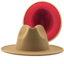 Load image into Gallery viewer, F4037 New 45 Color Hot Selling Woolen Hat New Style Outer Camel inside Red Hat Ethnic Style Jazz Hat Cashmere Felt Cap
