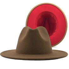 Load image into Gallery viewer, F4037 New 45 Color Hot Selling Woolen Hat New Style Outer Camel inside Red Hat Ethnic Style Jazz Hat Cashmere Felt Cap
