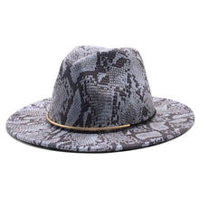 Load image into Gallery viewer, F4033 Men and Women Woolen Hat Felt Cap European and American Style Snake Pattern Retro Outdoor Men Fedora Hat Wholesale(MOQ  10)
