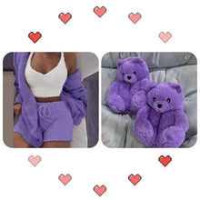 Load image into Gallery viewer, F9003 Teddy Bear Slipper and 3PCS Fur Set For Valentine‘s Day
