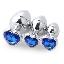Load image into Gallery viewer, F2054 (MOQ 10) Heart-Shaped Metal Butt Plug Suit Anal Massage Climax SM Adult Anal Dilatation Device Masturbation Toys Sexy Sex Product
