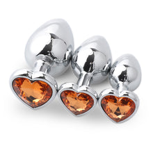 Load image into Gallery viewer, F2054 (MOQ 10) Heart-Shaped Metal Butt Plug Suit Anal Massage Climax SM Adult Anal Dilatation Device Masturbation Toys Sexy Sex Product
