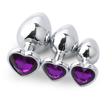 Load image into Gallery viewer, F2054 (MOQ 10) Heart-Shaped Metal Butt Plug Suit Anal Massage Climax SM Adult Anal Dilatation Device Masturbation Toys Sexy Sex Product
